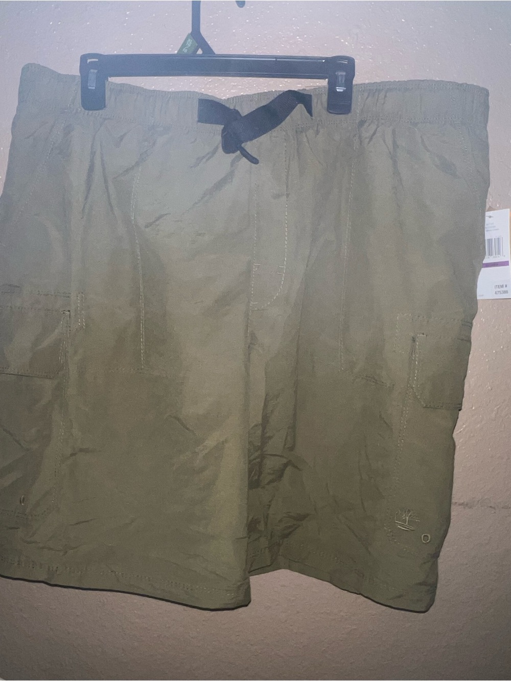 Timberland Olive Green Cargo Swim Shorts with Drawstring